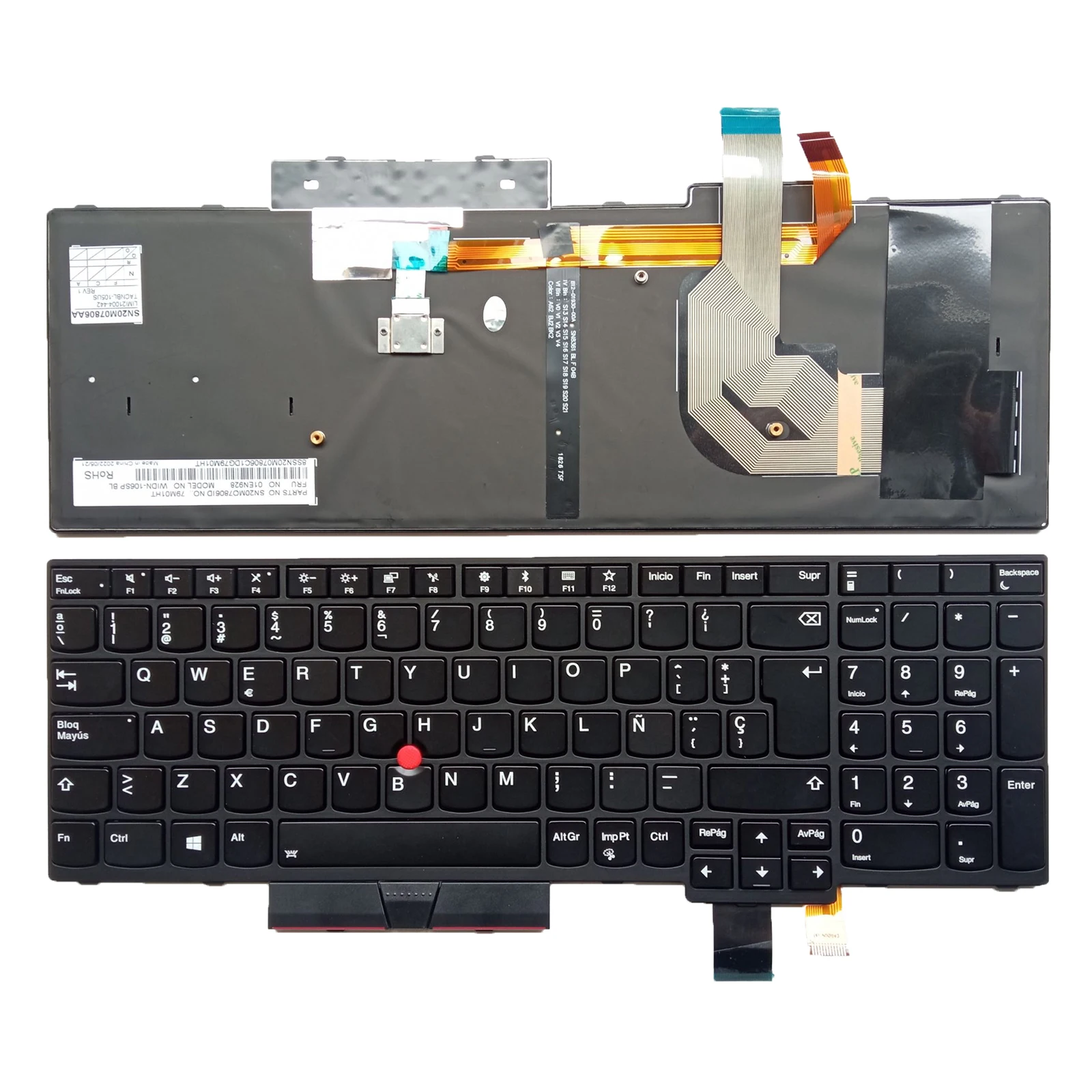 

SP Backlit Keyboard For Lenovo Thinkpad T580 P51s P52s T570 (20JW 20JX 20HA 20H9) Black New