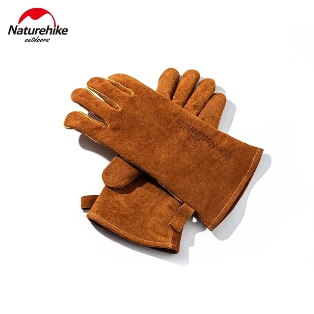 Naturehike Cooking Heat Insulation Glove Outdoor Glove Heat Flame Retardant Resistant Cowhide for Camping BBQ Oven Anti Scald for safety work gloves