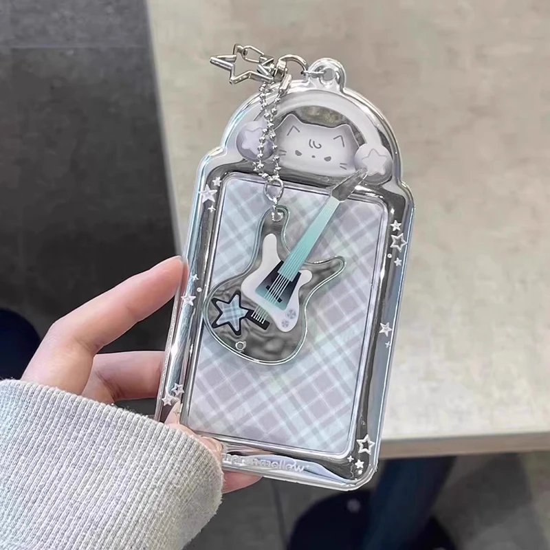 Kpop Idol Photocard Holder - Stylish Sleeve Cover Protector with Fashion Bag Charms