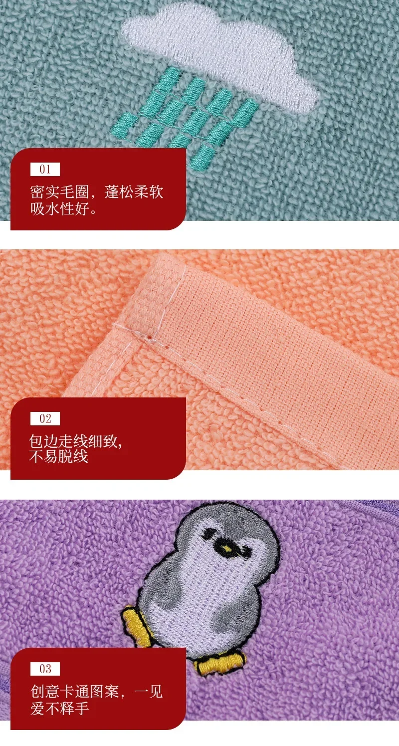 Description Picture 6 of item25*50cm Cartoon Soft Cotton Baby Towels Children Bath Towel Newborns Handkerchief Bathing Face Washcloth Shower Towel for Kids