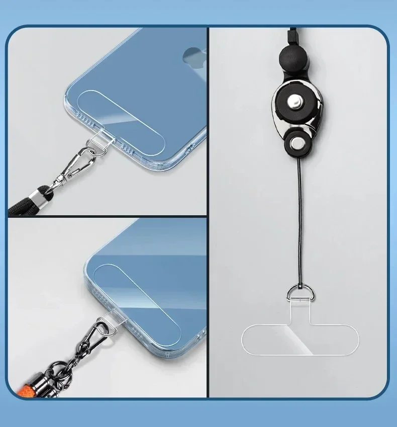 Universal Tpu Mobile Phone Anti-lost Lanyard Detachable Phone Hanging Cord Strap Patch Tether Pad 10Pcs
