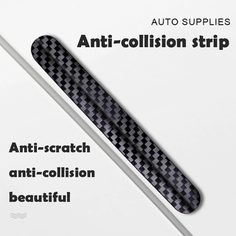 4pcs Universal Car Door strips Anti Scratch Sticker Carbon Fiber Edge Protective Strips Side Doors Moldings Scuff trim Stickers