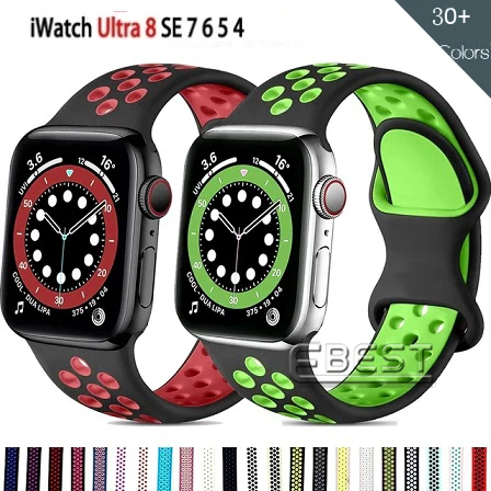 

Ремешок силиконовый для Apple Watch band 45 мм 44 мм 42 мм 40 мм 38 мм 49 мм, браслет для наручных часов correa iWatch Series 8 Ulta 7 6 SE 5 4 3 se