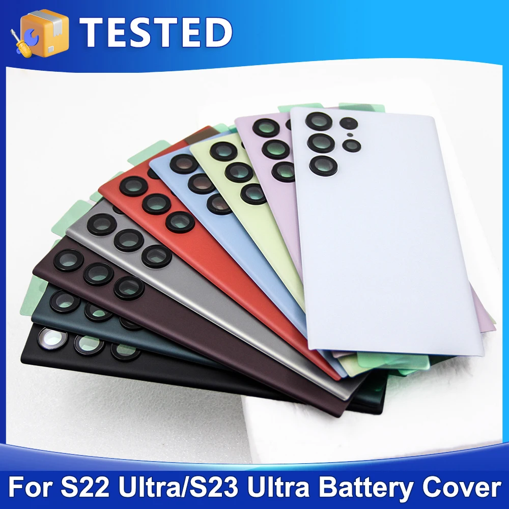 Premium Glass Battery Cover Replacement for Samsung Ultra Series - Rear Door Housing with Camera Lens