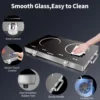 Electric Cooktop 110V, Portable Electric Stove with Handle, Knob Control Electric Hot Plate, Ceramic Infrared Countertop Burner, 4
