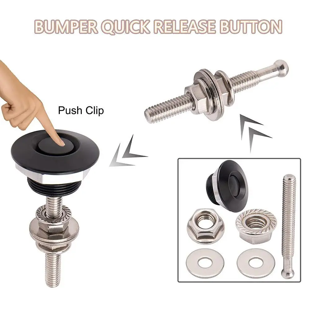 Hood Pins Lock 1Pcs Universal Quick Release Push Button Latch Clip Body Kit Front Bumper Hood Pin Aluminum Car Accessory Engine Bonnet Lock