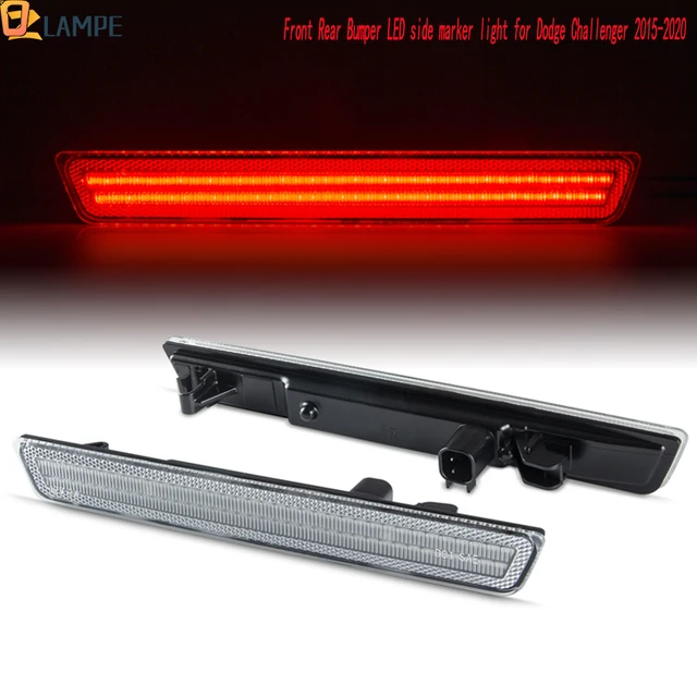 2-Piece Smoked Lens Amber LED Sidemarker Lights For 2015-2023 Dodge Challenger