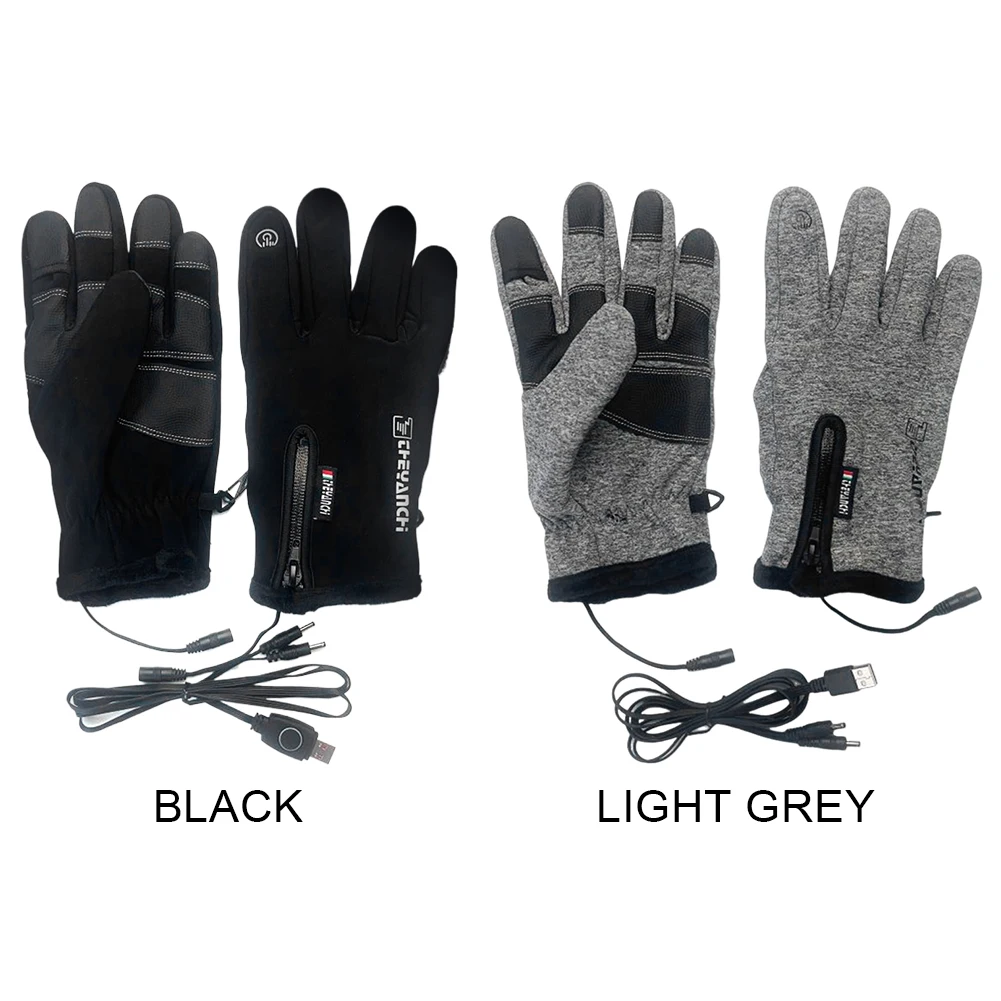 Electric Heating Waterproof Fishing Gloves Support Touch Screen Winter Riding Running Hiking Men Women Warm Non Slip Glove