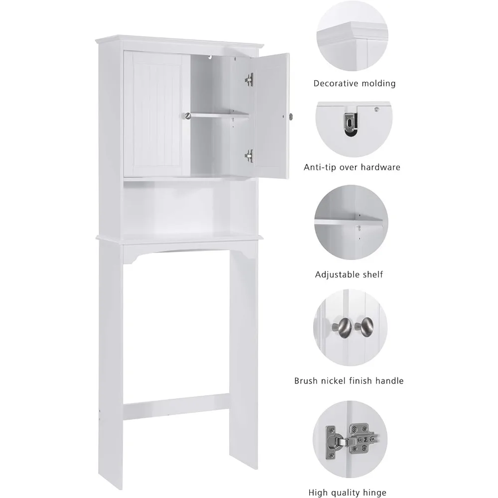Over The Toilet Storage Cabinet, Bathroom Shelf Over Toilet, Bathroom Storage Cabinet Organizer, White