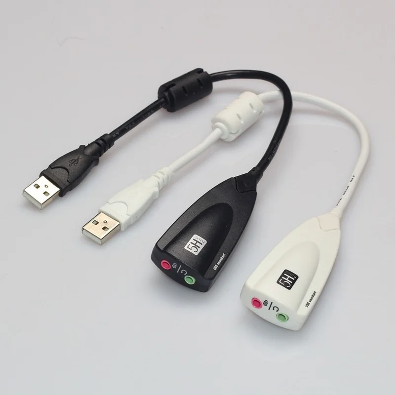 

USB 2.0 Sound Card 5HV2 External 7.1 Channel Adapter with 3D Virtual Audio Sound Track Headset Microphone 3.5 Jack for Laptop PC