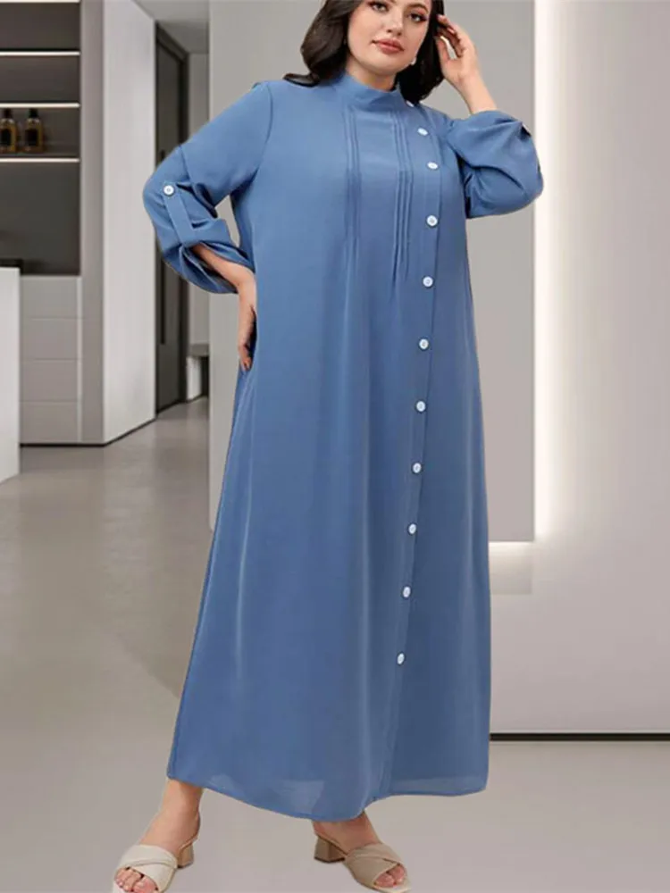 Plus Size Long Dress Muslim Women Abaya Dubai Modest Dresses 2023 Morocco Abayas Islam Kaftan Robe Vestidos Mussulmanos Ramadan