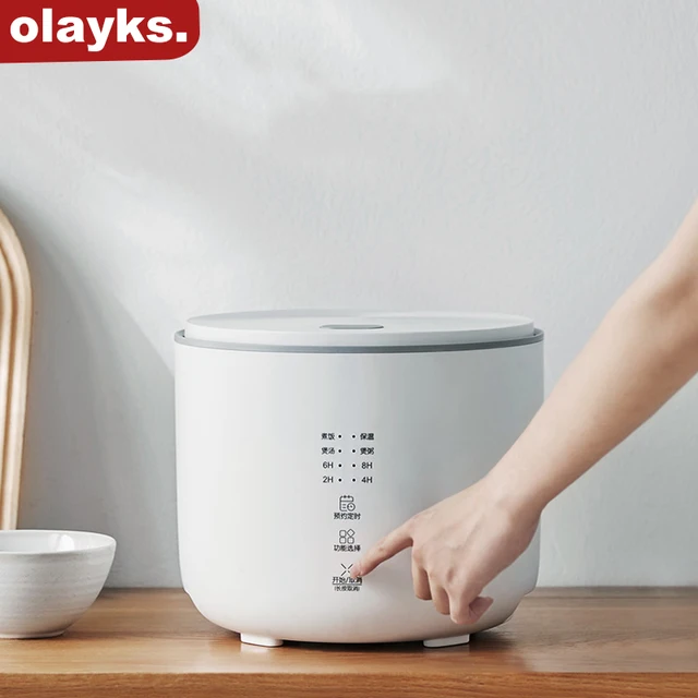 Cuisinière à riz Olayks Mini, japonaise, simple, saine, intérieur 2L, pour la maison, la cuisine, le dortoir, 1 à 4 personnes, cuiseur à riz portable, minuterie 8H 1