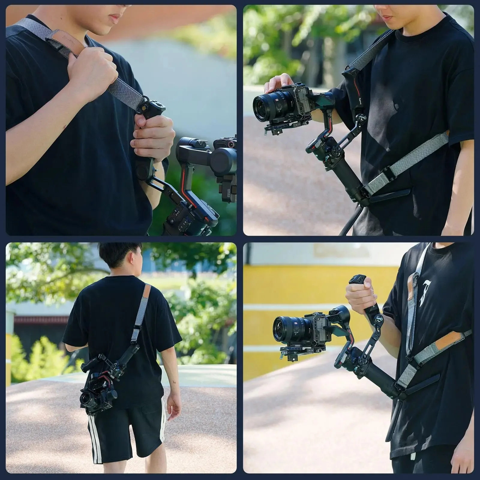 SMALLRIG Tracolla Per Gimbal RS 4/RS3/RS2 - Cintura A Spalla Con Fibbie QD E Piastra Per Ridurre Il Peso Del 80%