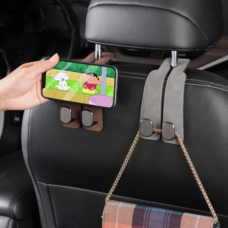 Car Seat Hook Suede Double-Headed Rear Storage Small Hook Car Interior Decoration Supplies