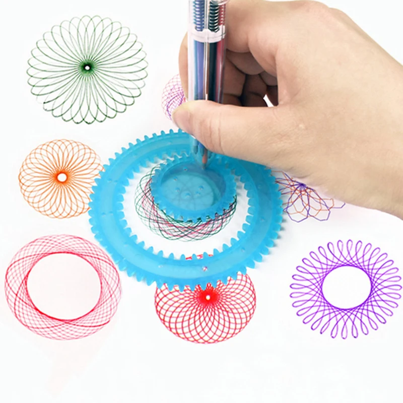 Geometry Spirograph Drawing Stencils Set Painting Template Art Crafts Creative Kids Educational Toy Variety of Flowers Ruler 3