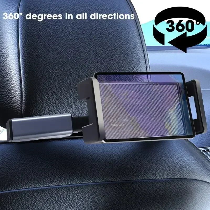 360 Degree Rotatable Car Tablet Holder Car Rear Seat Headrest Mobile Phone Holder Back Seats Tablet Mount Stand Auto Interior