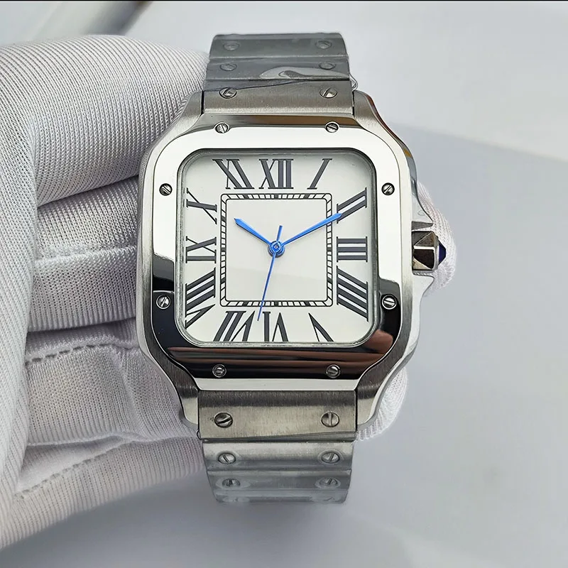 

NH35 Watch Square case folding buckle Roman dial stainless steel mechanical watch NH35 movement men's watch