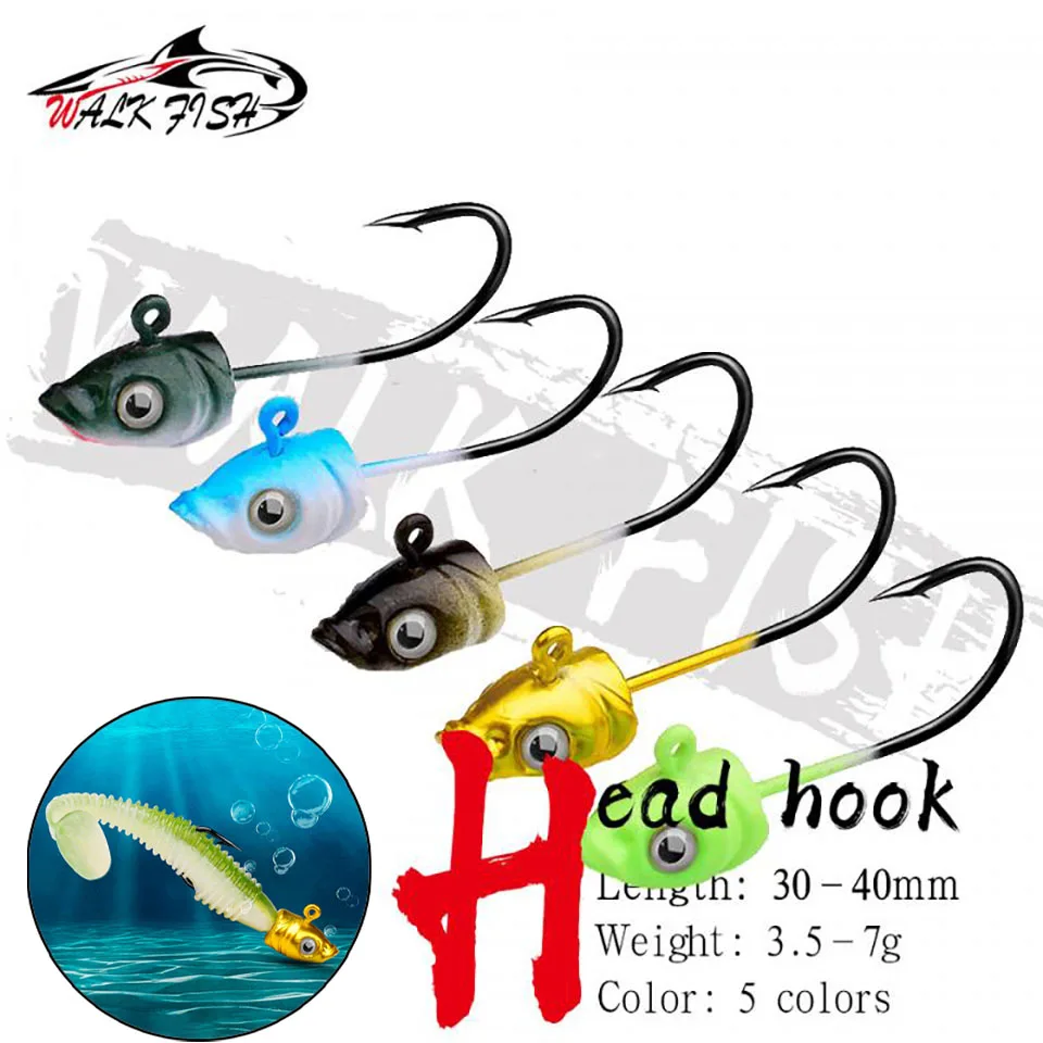 Jig Head Fish Hook Fishhook Jig Head Hook Soft Lure Fishing Hook Jig Worm 5pcs Aliexpress