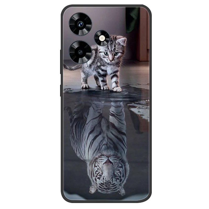 Elegant Black Silicone Butterfly Phone Cover - Soft Protective Bumper Case