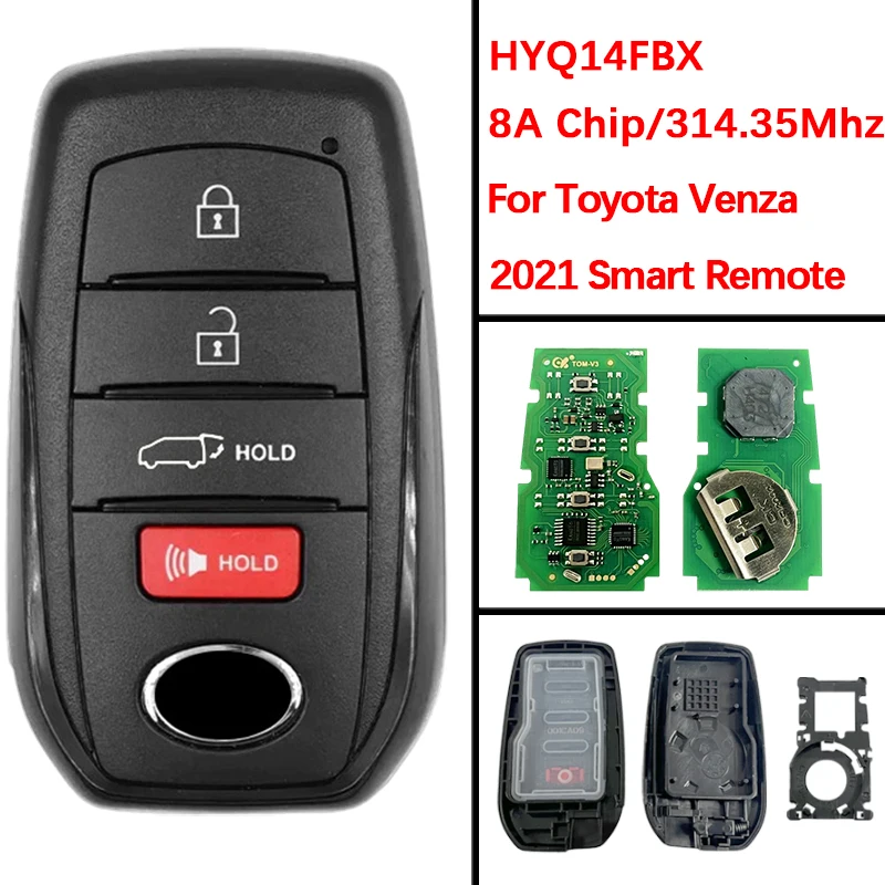 Toyota Venza smart remote 2021 key fob HYQ14FBX 8990H-48050 314.35/312.10MHz replacement 1
