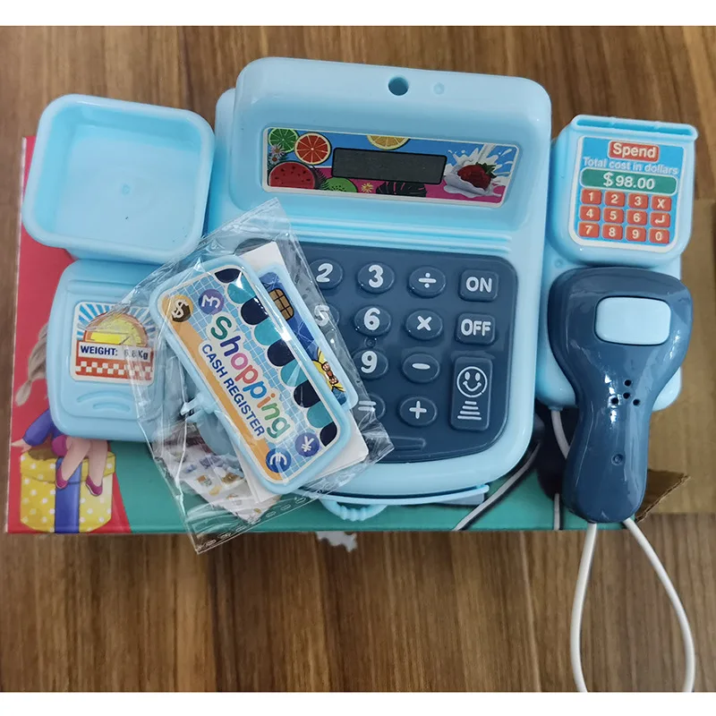 Cartoon Simulation Supermarket Cash Register Toys Children Electronic Cashier Lighting Sound Shopping Cash House Boys Toys
