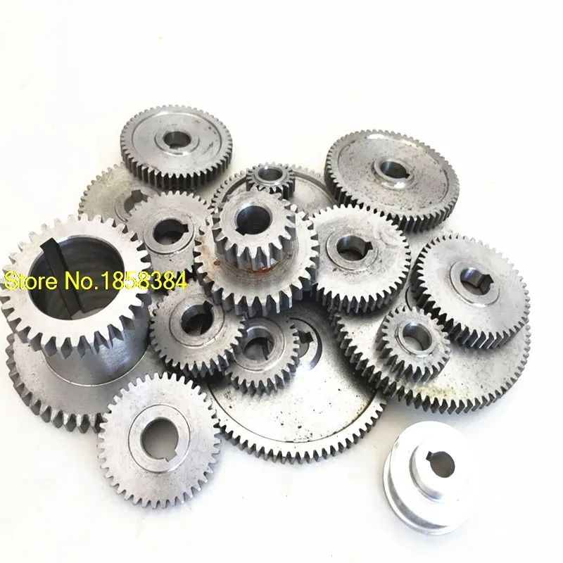 17pcs/set mini lathe gears , Metal Cutting Machine gears , lathe Accessories for 0618 Lathe Fozhu Machine