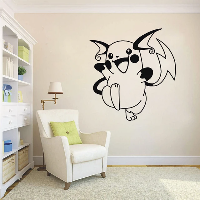 Pokemon anime cartaz dos desenhos animados papel de parede decoração  pintura adesivo de parede - AliExpress