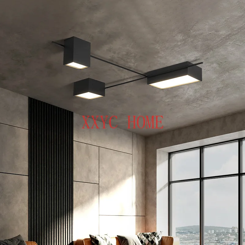 

Nordic Creative Acrylic Ceiling Lamp Black White Lron Ceiling Light Art Living Room Dining Room Simple Modern LED Bedroom Study