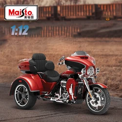 1:12 Maisto Three Wheeled Harley Davidson Alloy Motorcycle Model Toy Sports Car Model Gift for Kids Car Model Wholesale