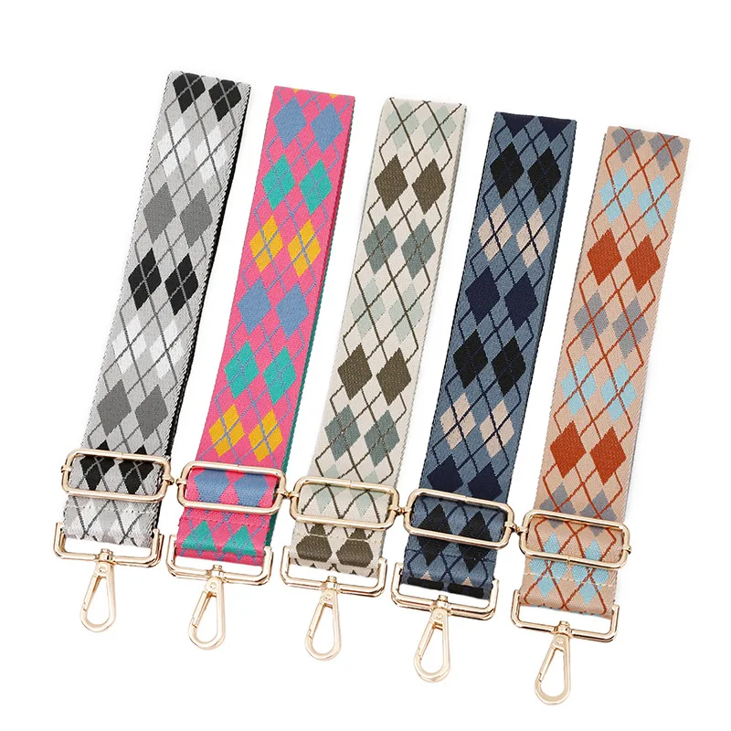 

Jacquard Diamond Bag Shoulder Strap One Shoulder Diagonal Adjustable Bag Replacement Long Shoulder Strap Women's Bag Accessories