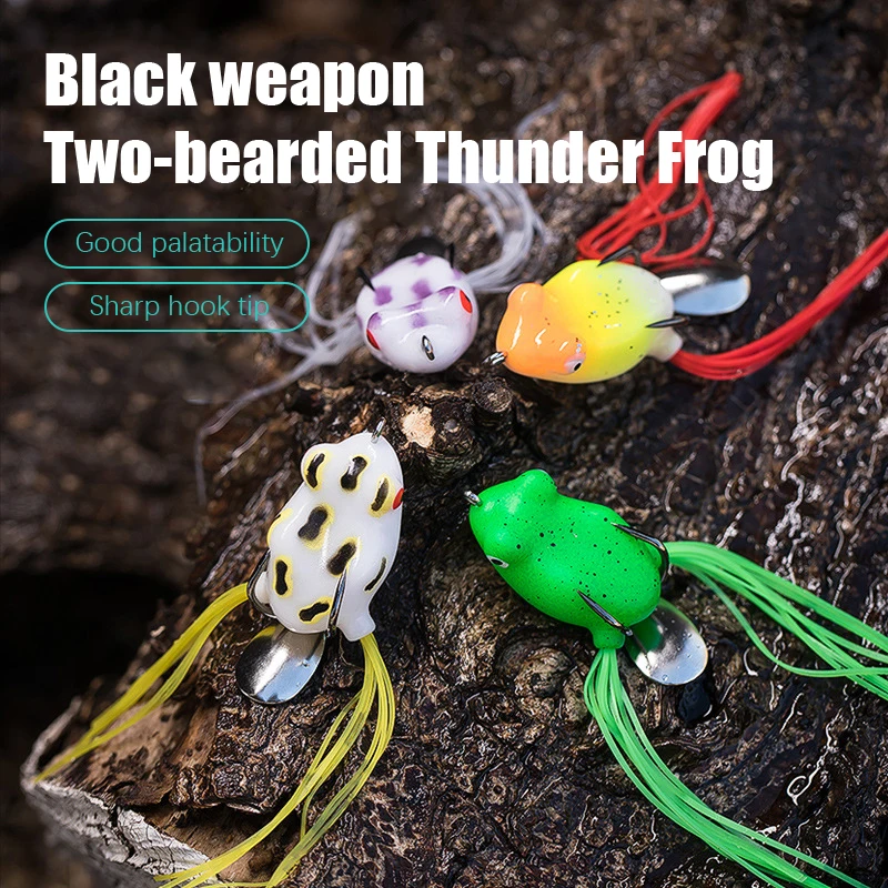 

Thunderfrog 3Cm/4.2G Mini Little Thunderfrog Double Hook Road Subbait Fake Bait Black Fish Double Hook
