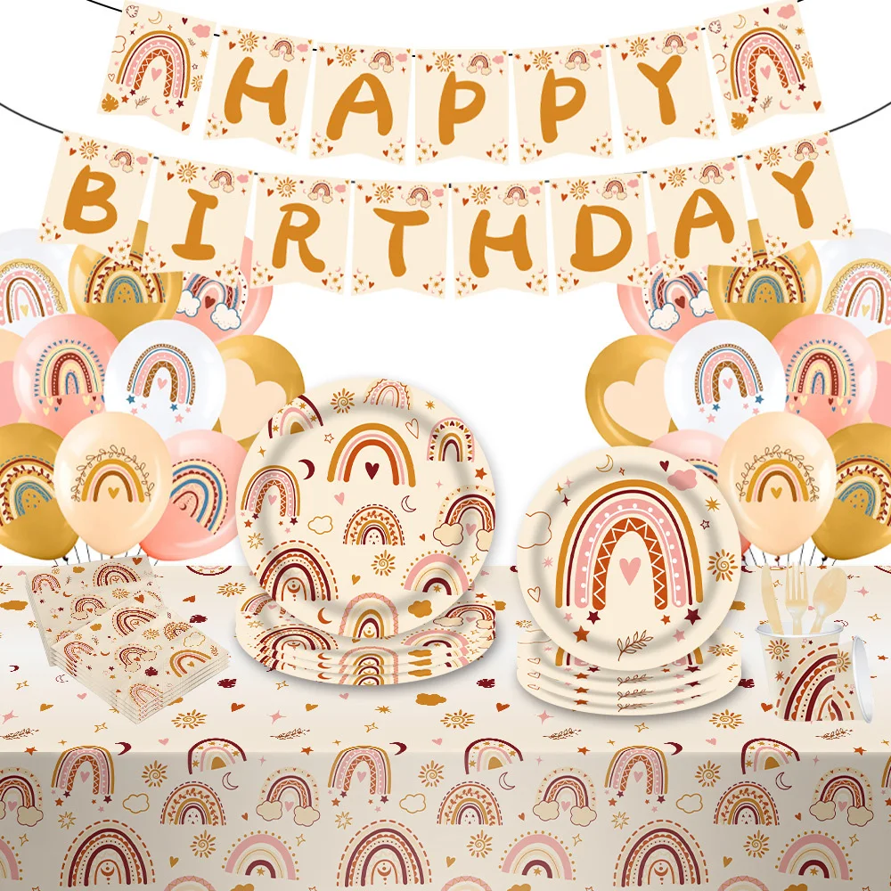 

Детский день рождения, радуга, искусственная детская посуда для дня рождения, одноразовая посуда для маленьких мальчиков и девочек, бумажные тарелки, чашки