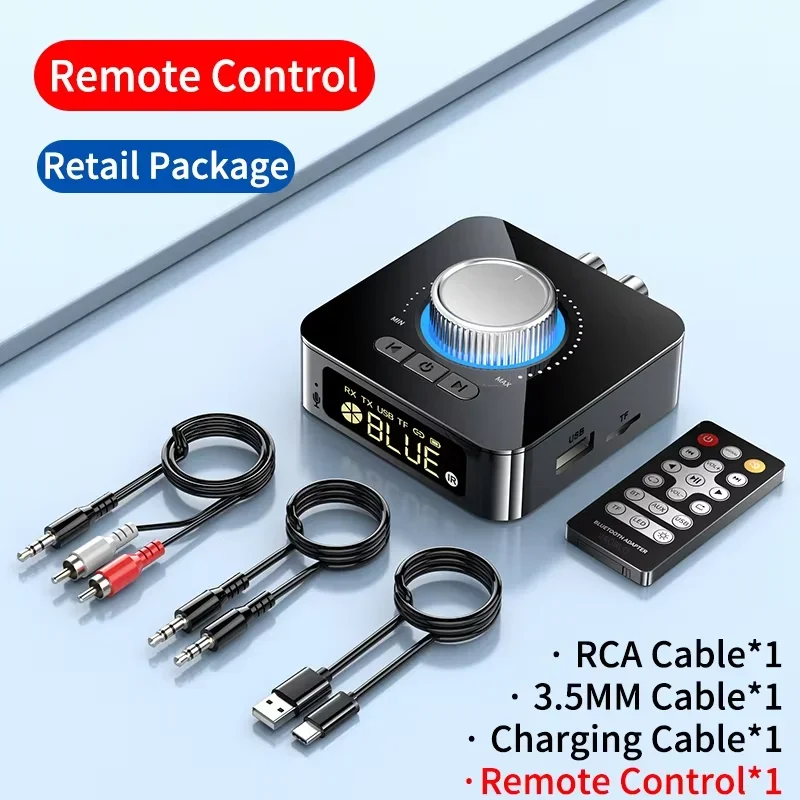 Bluetooth 6.0 Audio Receiver and Transmitter with FM, NFC, and USB Playback for Home Stereo with Hands-Free Calling