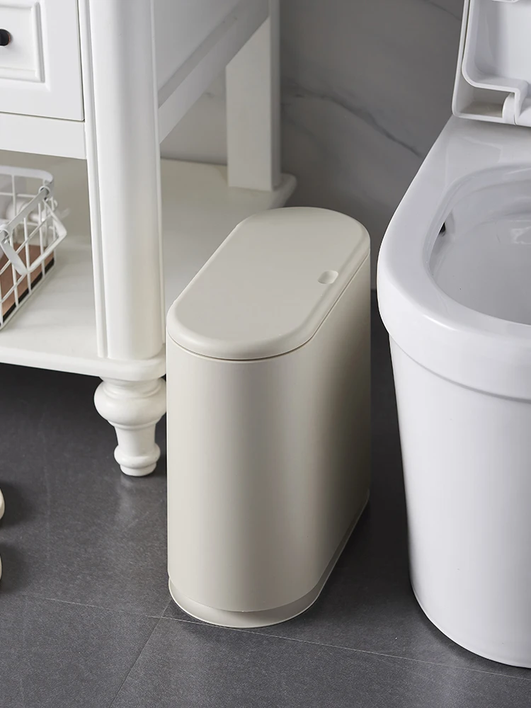

Garbage can, toilet, bathroom, special kitchen, household, 2022, new type, flat, long, narrow seam with cover.