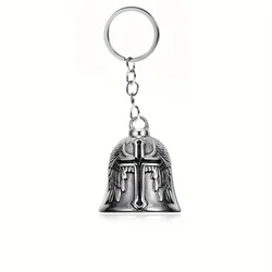 Lion King Pendant and Keychain with Uniquely Carved Bell - Retro Design (Black)