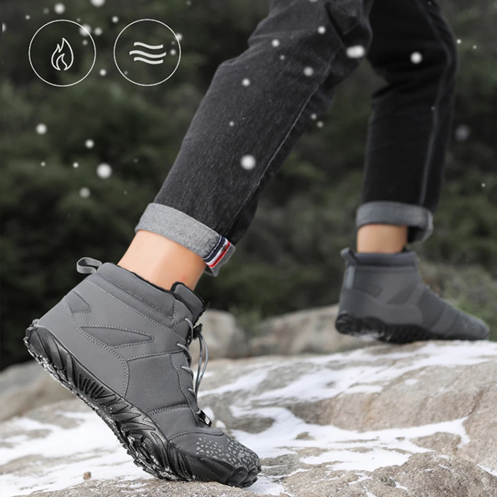  Botas de nieve de invierno para hombre, zapatillas impermeables  de felpa cálida para caminar al aire libre, gris, 46 : Ropa, Zapatos y  Joyería