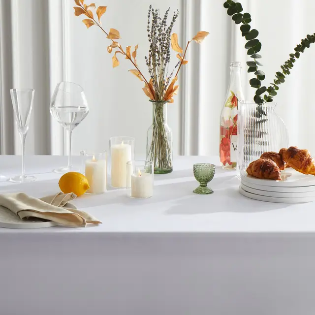 Nappe rectangulaire solide, couverture de Table en tissu Polyester lavable pour mariage, fête d'anniversaire, réception de Banquet 5