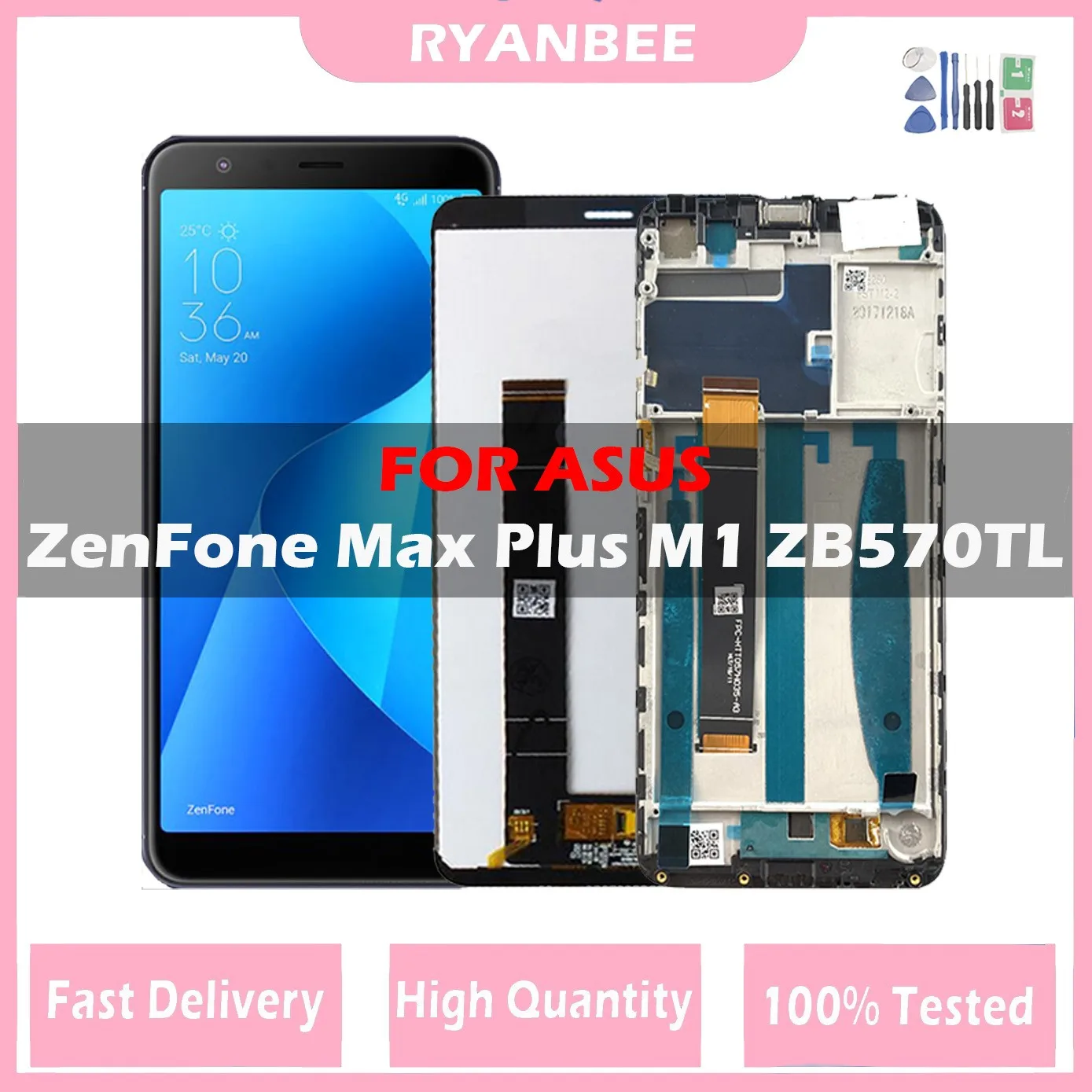 

5.7" LCD For ASUS ZenFone Max Plus M1 ZB570TL X018DC X018D LCD Display Touch Screen Digitizer Sensor Glass Assembly with Frame