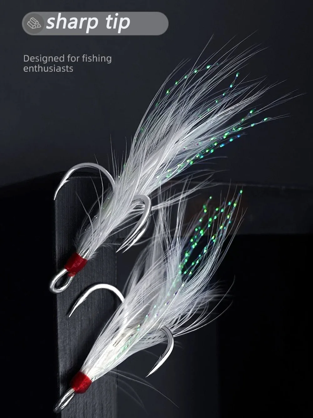 20 Stück Feder-Drillinge 1 # -10 # Set Stacheldraht Sharp High Carbon Stahl Nickel Haken Rostschutz Köder Kit Angeln Pesca Tackle Angelhaken – Detail 5