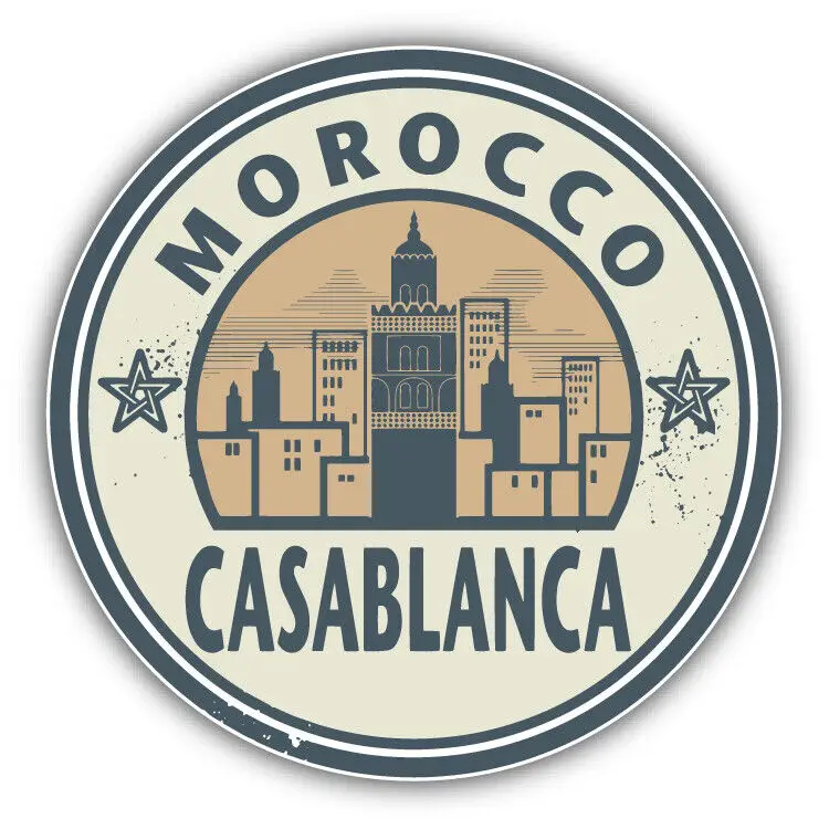 

Morocco Casablanca Garbage Old Style Travel Stamp Car Bumper Sticker Decal-
