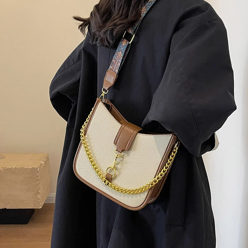 

New Korean minimalist chain bucket high-quality single shoulder diagonal cross trend women's bag,