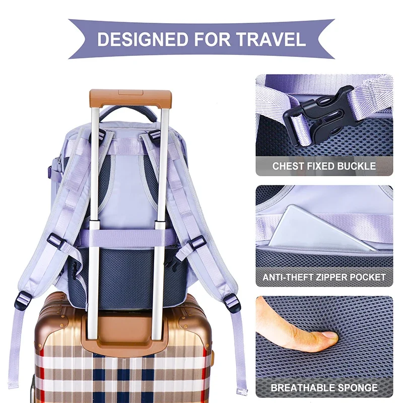 Travel Bag Women Travel Backpack Airplane Large Capacity Multi-Function Luggage Lightweight Waterproof Women's Casual Bag Notebook Bagpacks