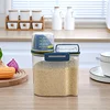 Pet Food Storage Container with Measuring Cup Handle Airtight Waterproof Pet Food Storage Dispenser Portable Buckets Feeder 4