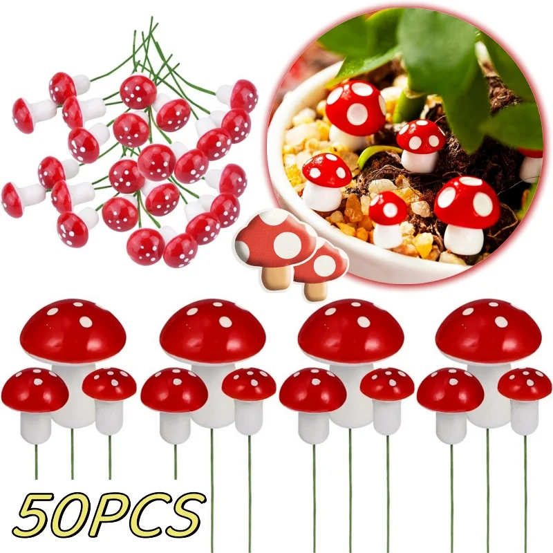 50 Stück Mini-Pilz-Miniaturen Aus Schaumstoff - Für Deko, Bonsai, Feengarten & DIY