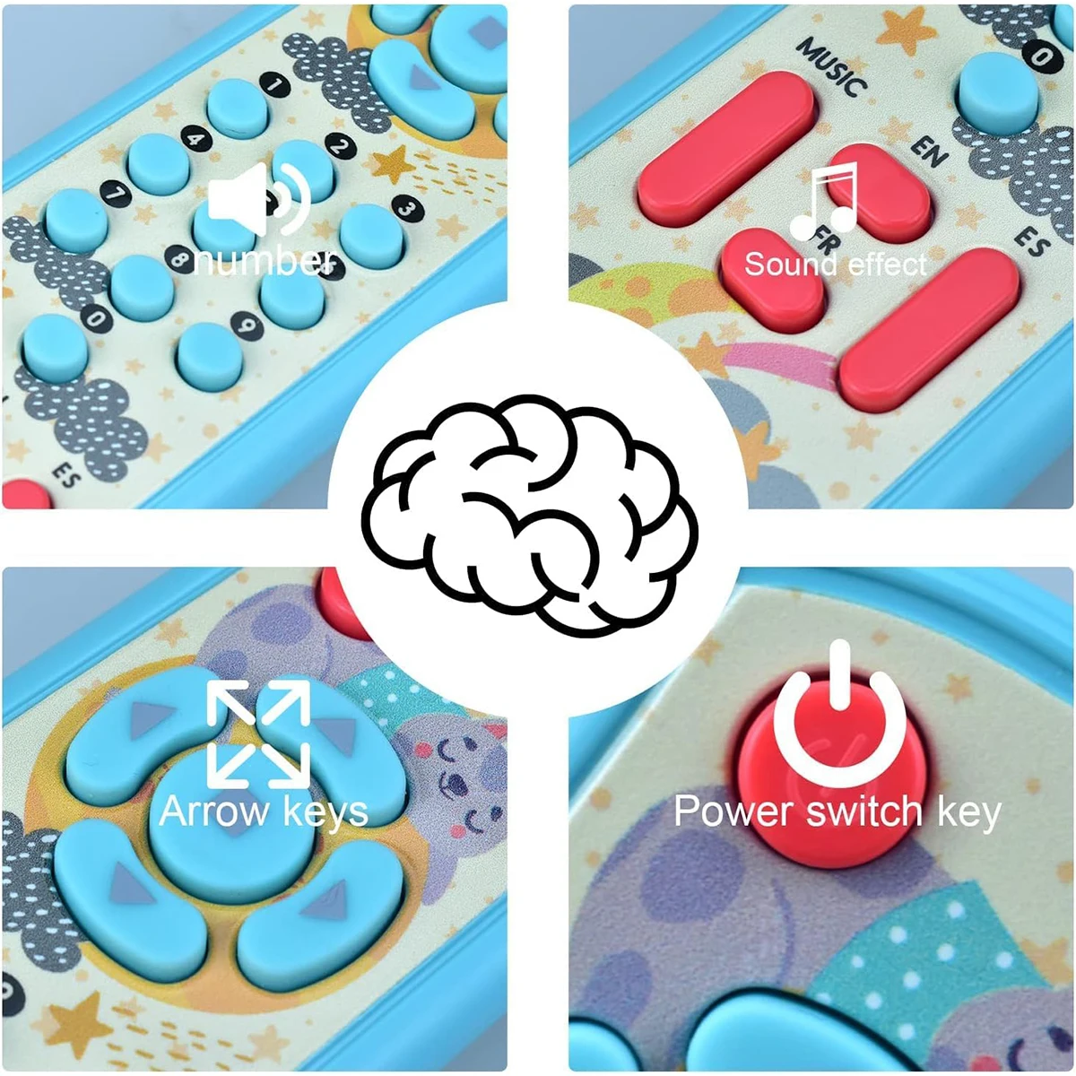  리모컨 장난감, 시뮬레이션 휴대폰, 조기 교육 퍼즐 단추, 7 번 배터리 2 개 준비 필요