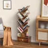 8 Tier Tree Bookshelf with Drawer, Free Standing Wood Bookcase for Narrow Space, Storage Organizer Bookshelves for Books 4