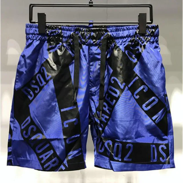 DSQ2 Men's Beach Shorts 2022 Summer New Fashion Casual Quick-Drying Beach Vacation Surfing Outdoor Sports Shorts Blue