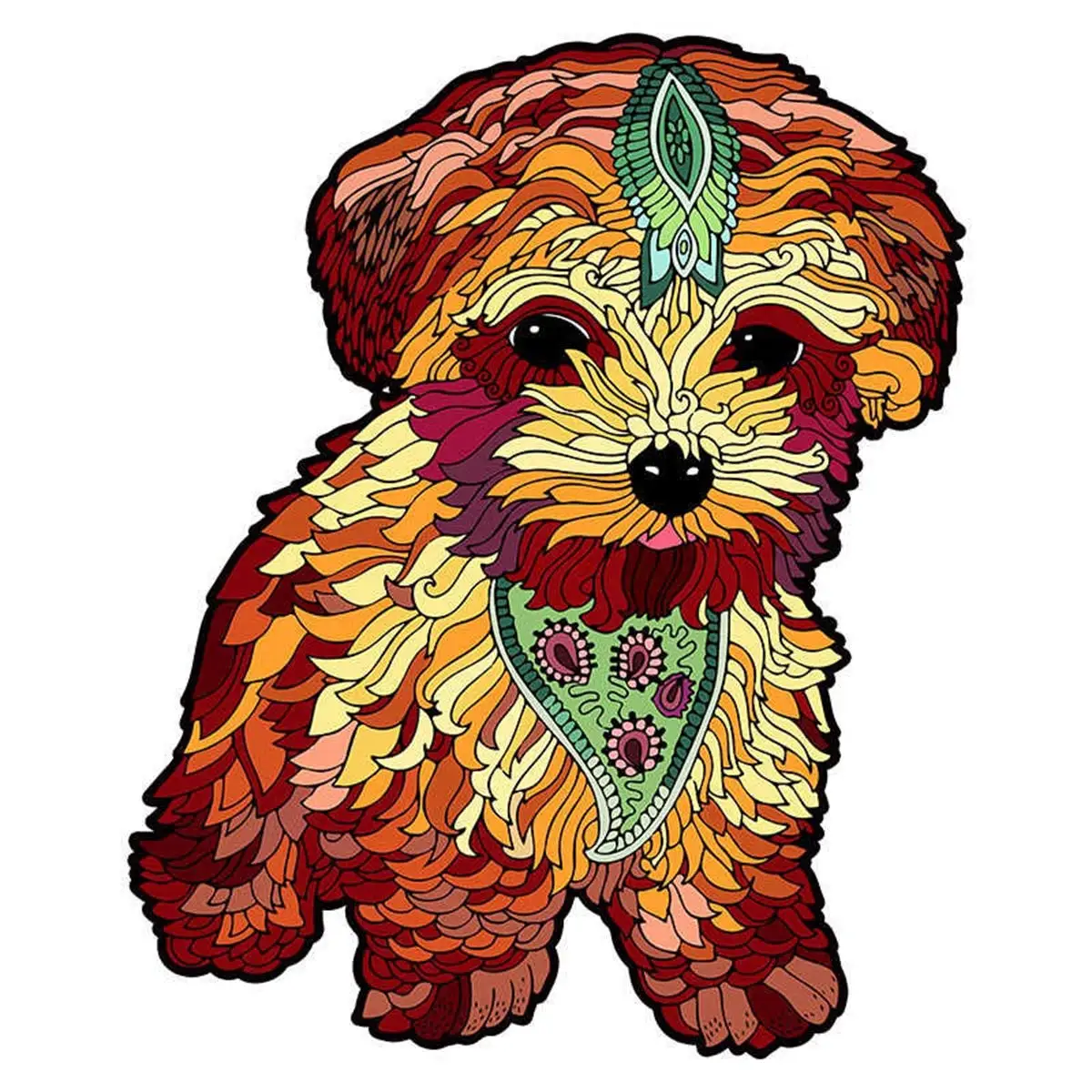 Dog Series Wooden Jigsaw Puzzles Art Unique Animal Shaped Puzzle Diy Leisure Game for Adults Kids Family Home Decor 3