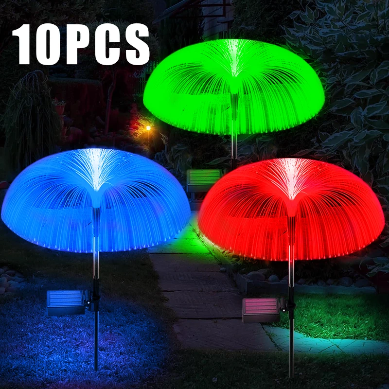 Solar LED Lights Jellyfish Garden Decoration Solar Power Pathway Light 7 Color Changing Outdoor Waterproof Yard Patio Lawn Lamp