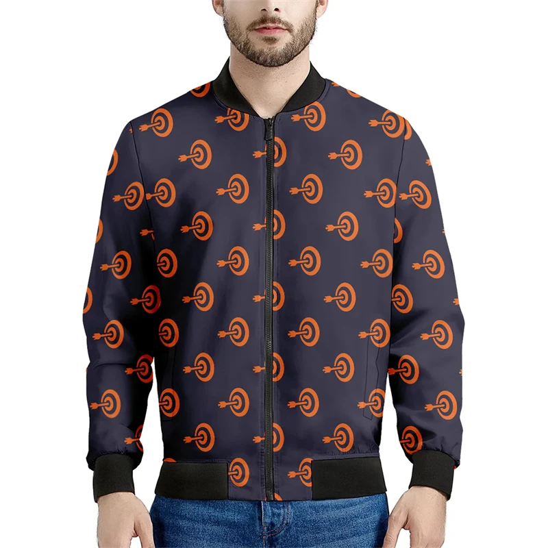 thumbnail image 1 of Chaqueta con estampado 3D de Bullseye Target para hombre, chaqueta bomber informal de manga larga a la moda para primavera y otoño, tops holgados de tendencia, 1 of 5